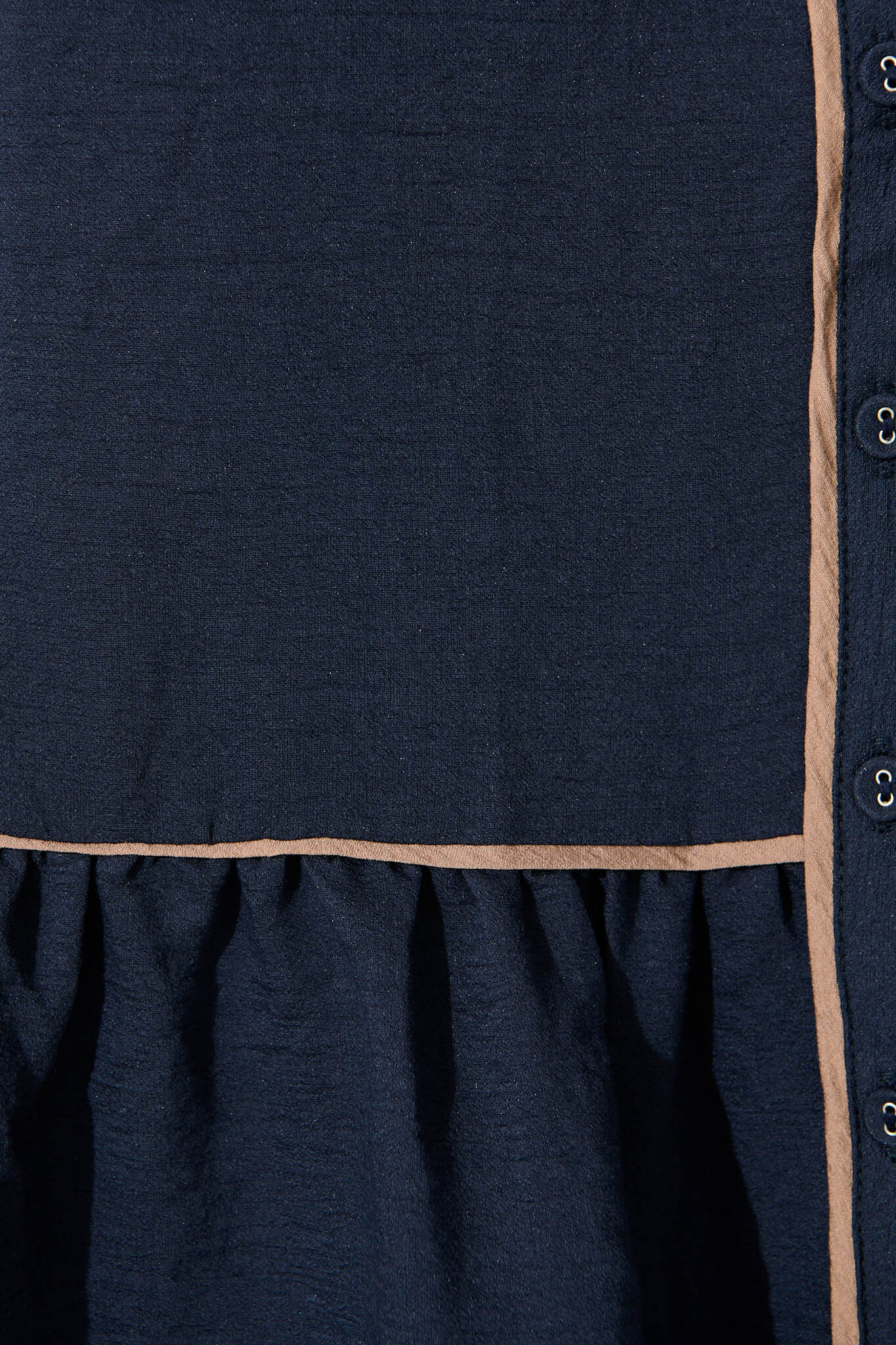 Impression Maxi Shirt Dress In Navy With Contrast Piping