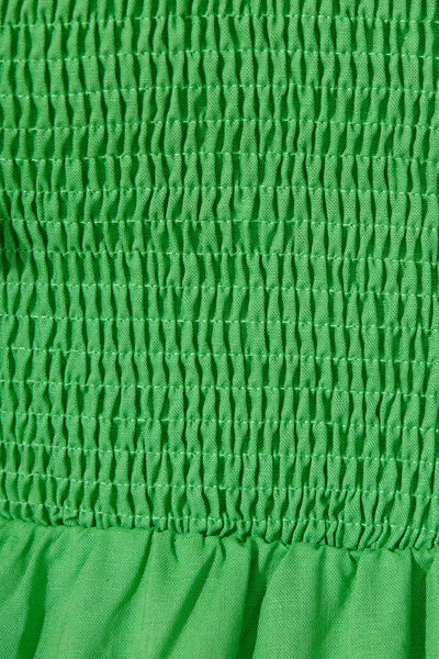 Elyria Maxi Dress In Green Cotton Linen Blend