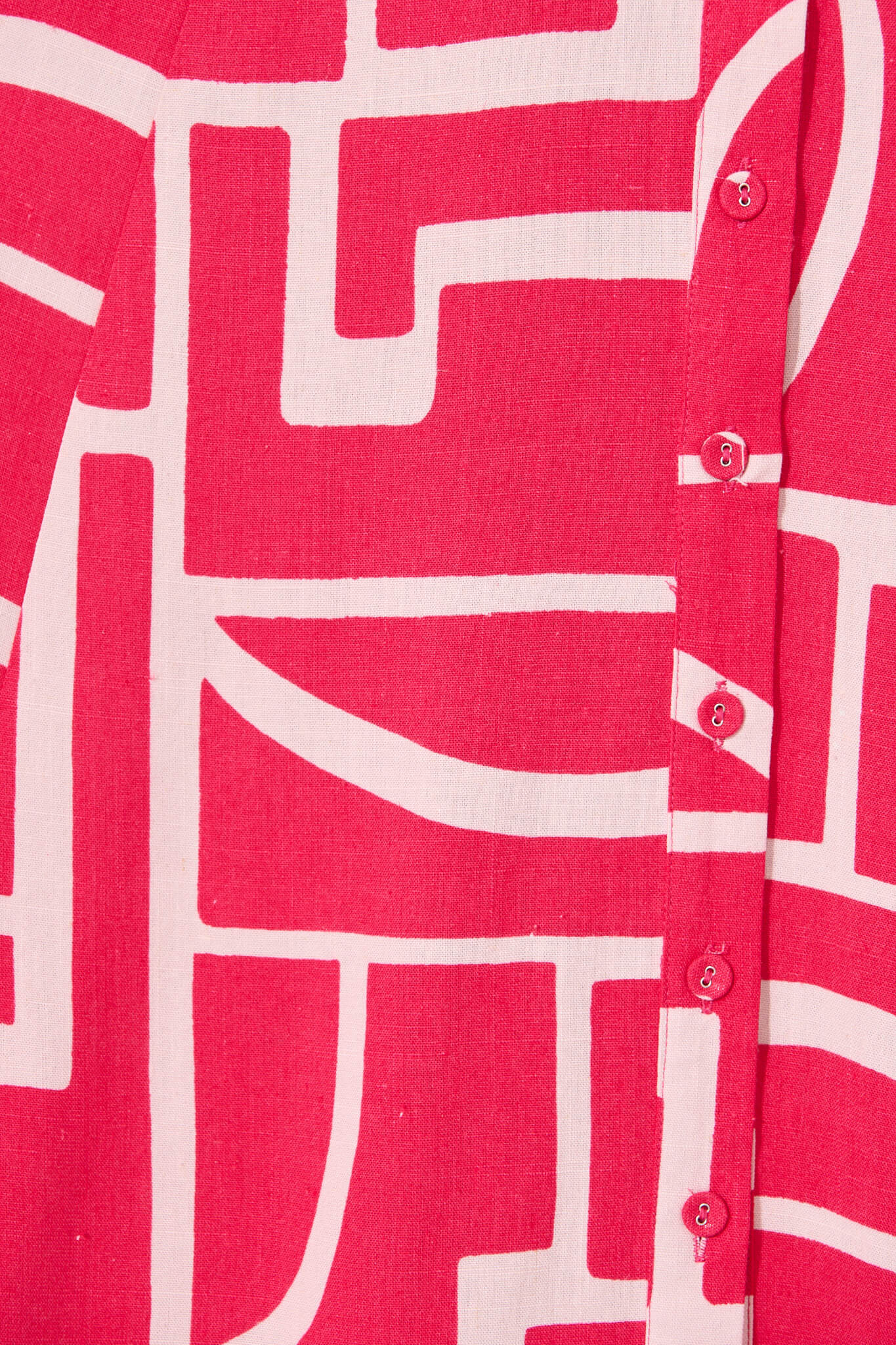 Wiltshire Maxi Dress In Pink With Pink Print Linen Blend