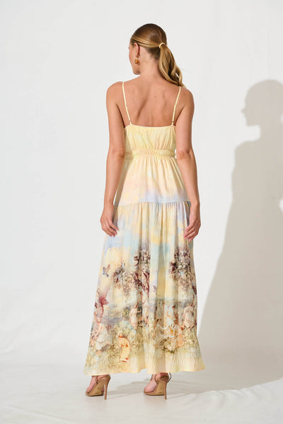 Tilda Maxi Sundress In Pastel Multi Print