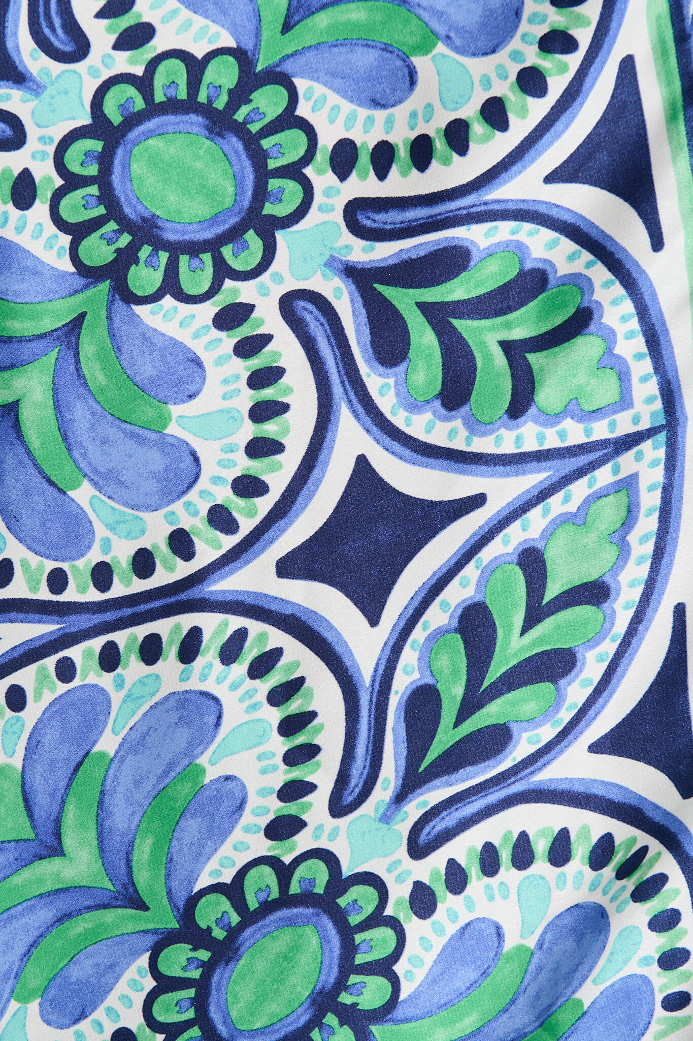 Halswell Maxi Shirt Dress In Blue And Green Tile Print