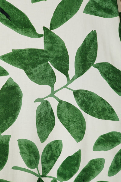 No Scrubs Maxi Dress In Cream With Green Leaf Print