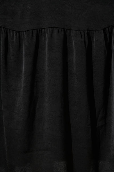 Constantine Maxi Dress In Black Crinkle Satin