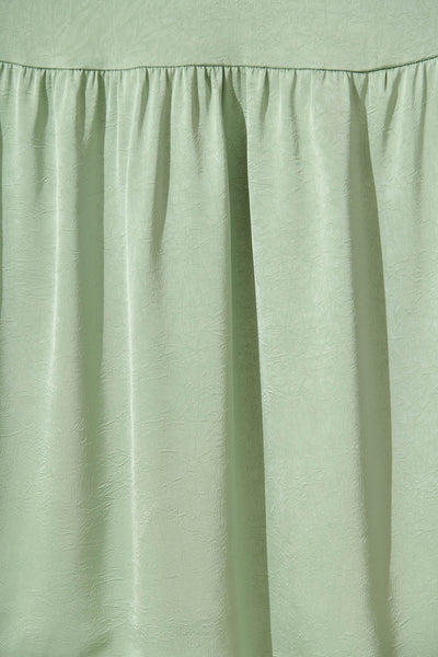 Constantine Maxi Dress In Pale Green Crinkle Satin