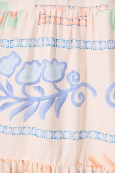 Luminara Maxi Sundress in Cream with Multi Linen Blend