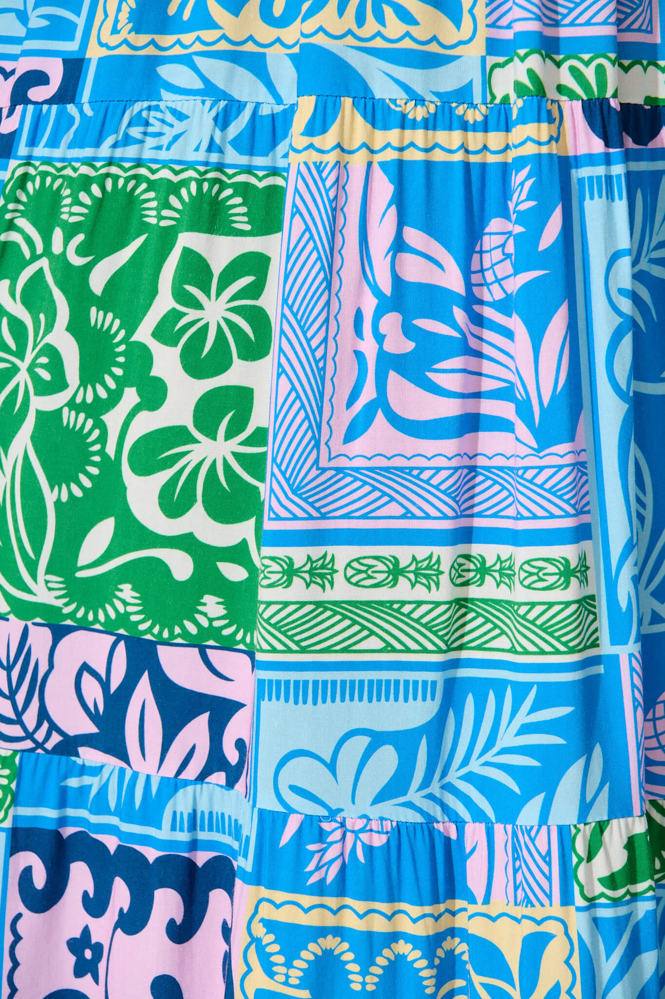 Panola Maxi Sundress In Blue With Multi Tile Print