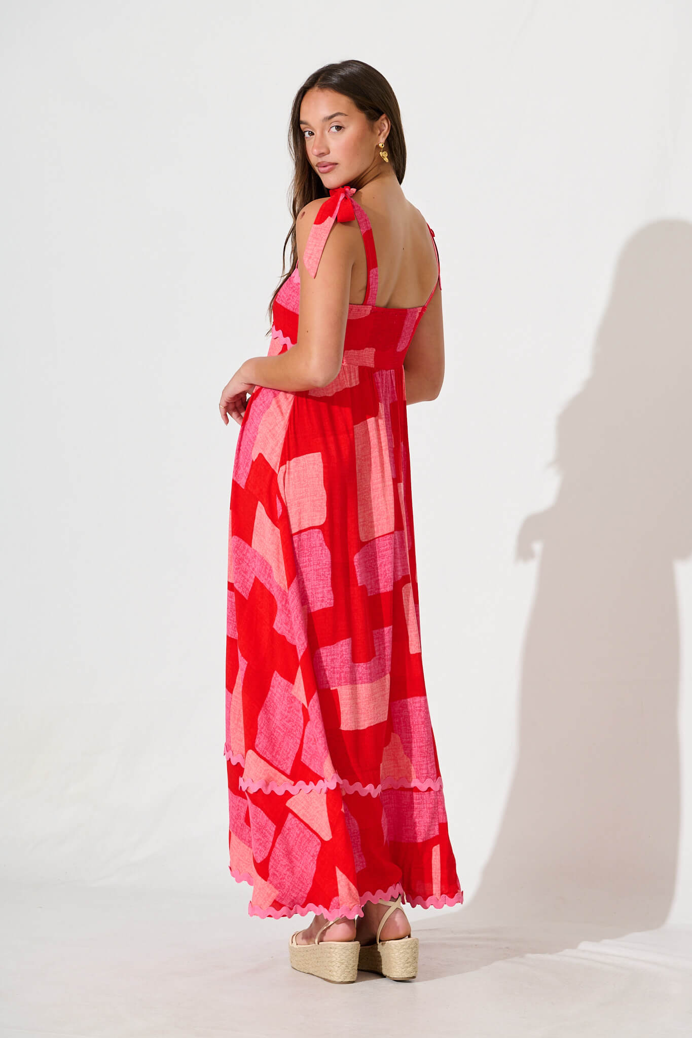 Somerset Maxi Sundress in Multi Red Print
