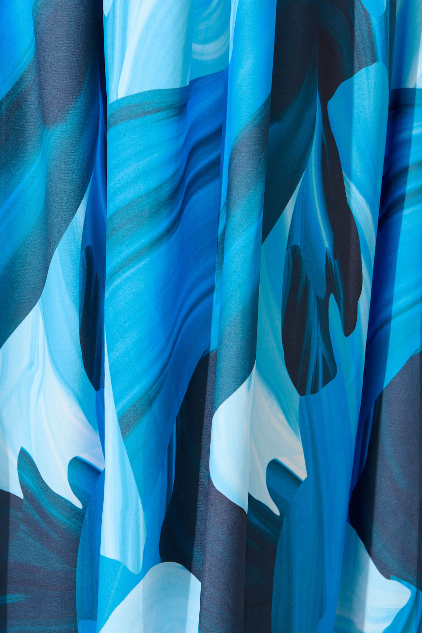 Angel Maxi Sundress In Blue And Navy Brush Stroke Print