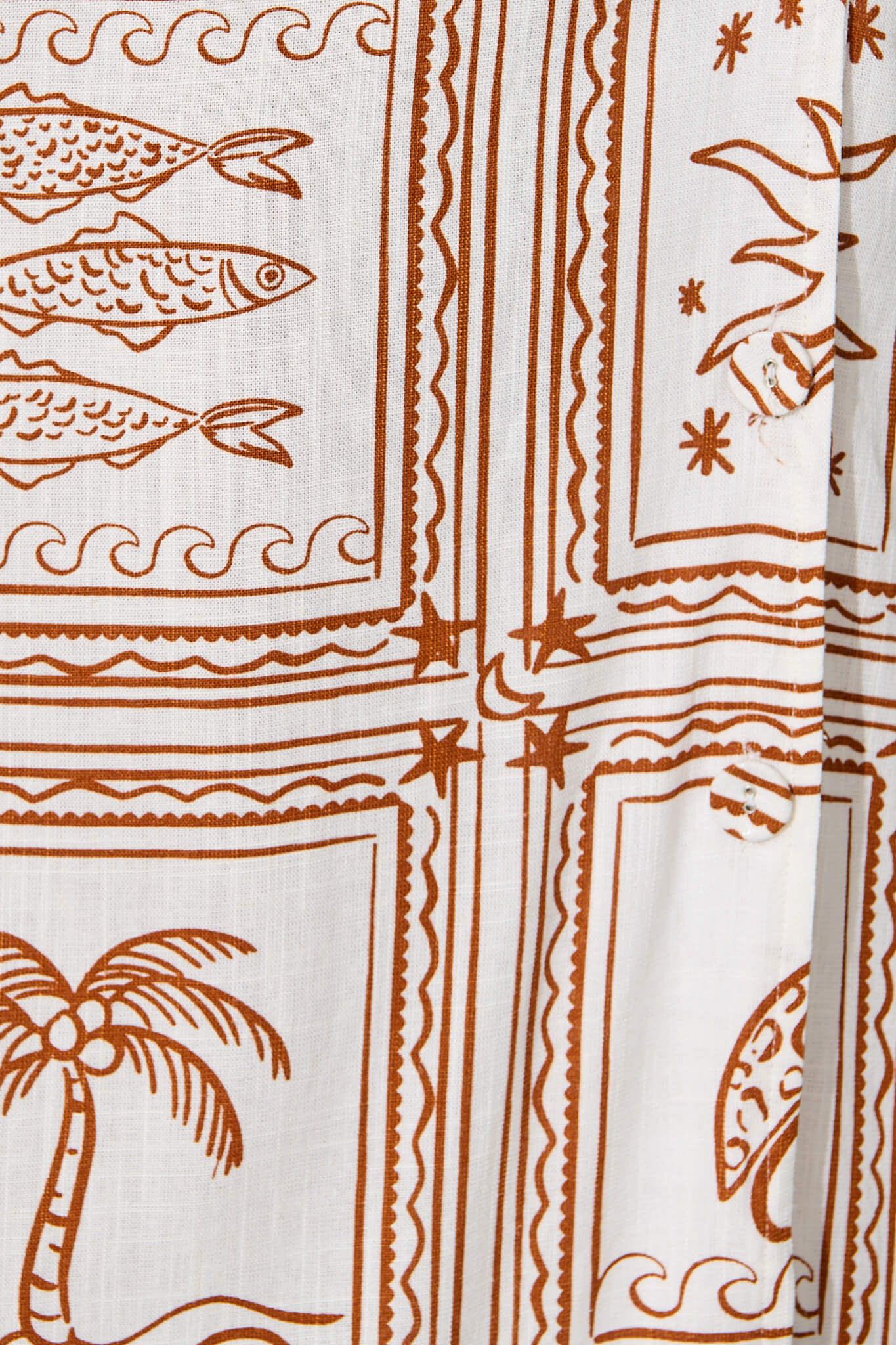 Remember Maxi Shirt Dress in White and Rust Linen Blend