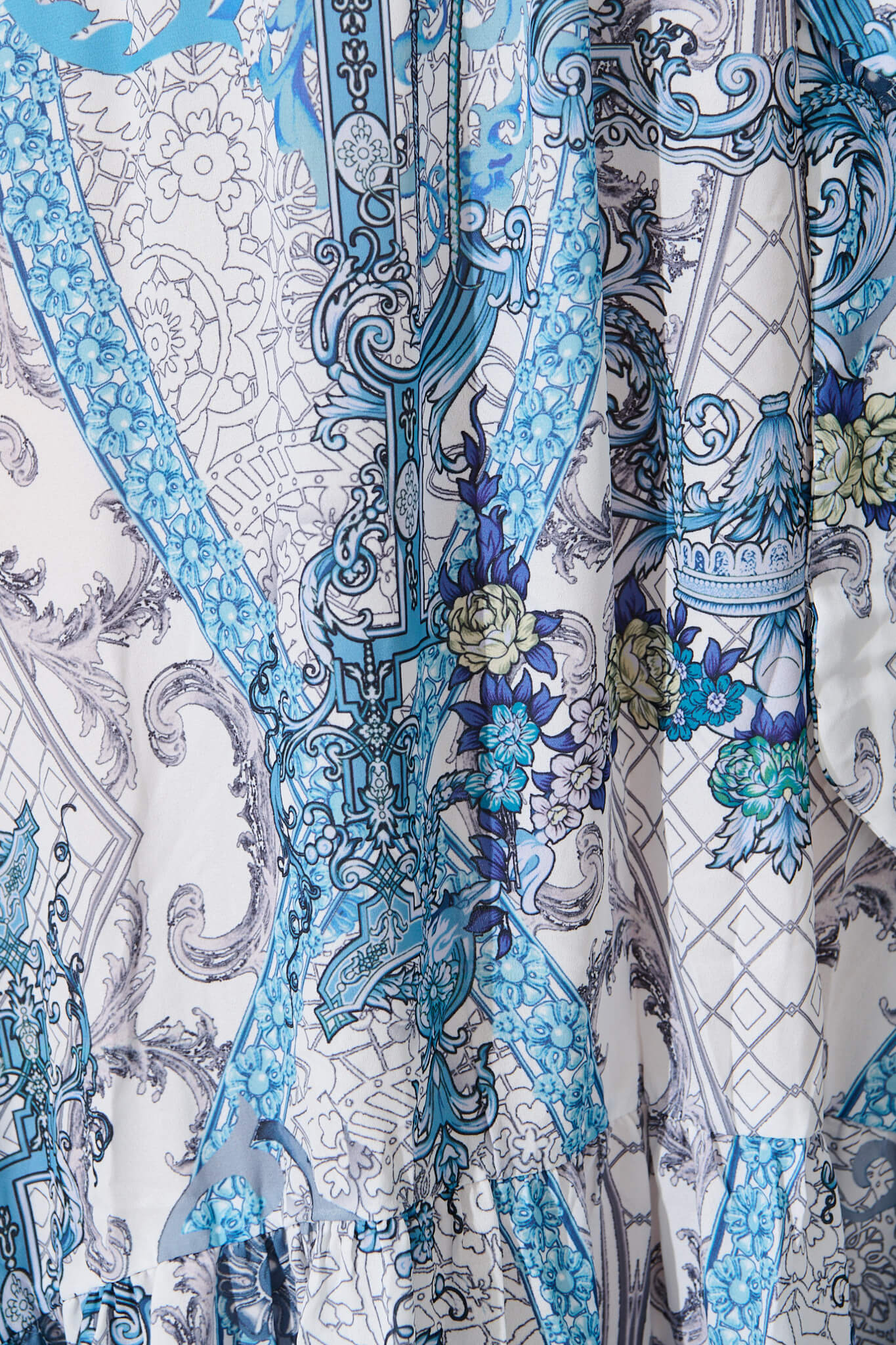 Codami Maxi Dress in Multi Blue with Gemstones