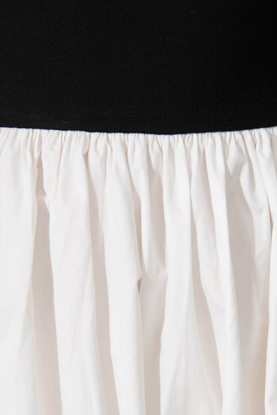 Merci Maxi Dress in Black and White Cotton