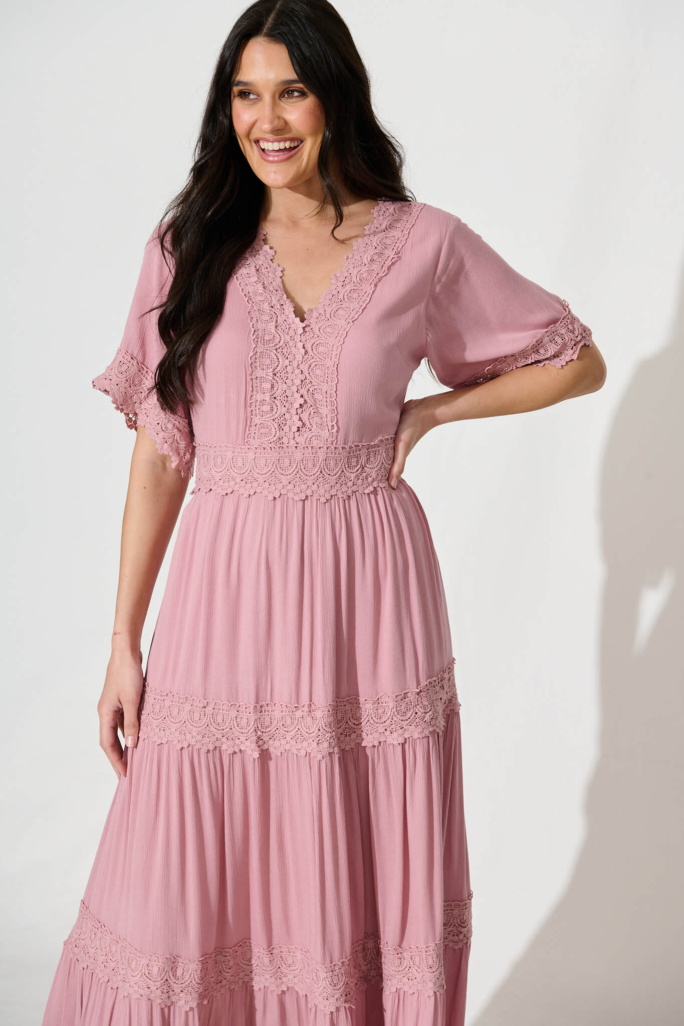 Mona Maxi Dress In Rose Pink