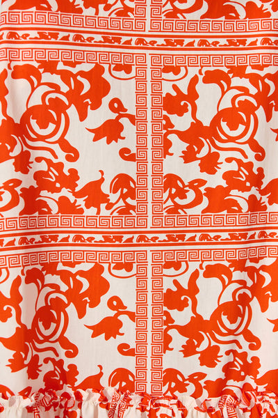 Lula Maxi Dress In Red Print Cotton