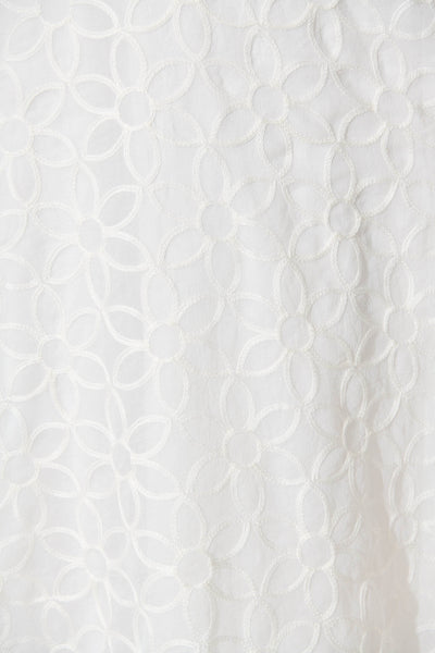 Countess Maxi Dress In White Embroidered Organza