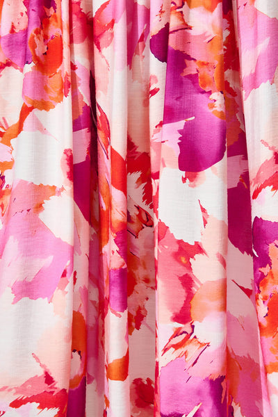 Valentina Maxi Sundress in White With Pink Multi Floral