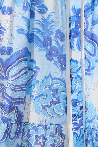 Dion Maxi Shirt Dress In Multi Navy Print