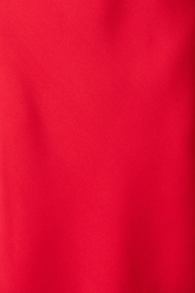 Sarita Maxi Off Shoulder Dress in Red Satin