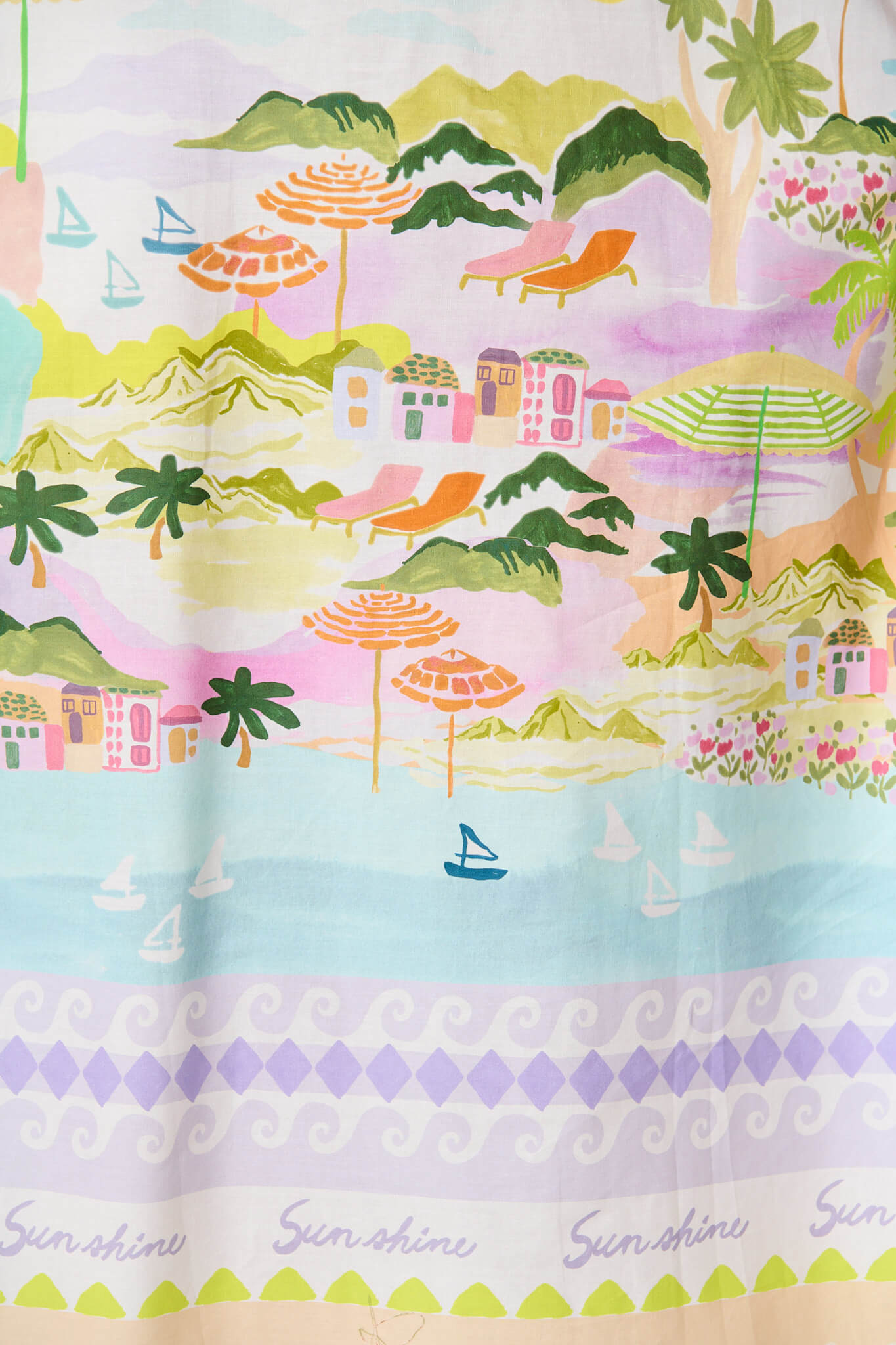 Kailana Maxi Sundress in Tropical Border Print Cotton