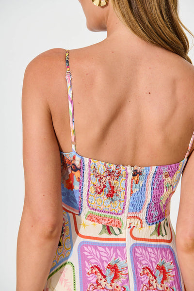 Love Poet Maxi Dress In Cream With Multi Print And Ric Rac