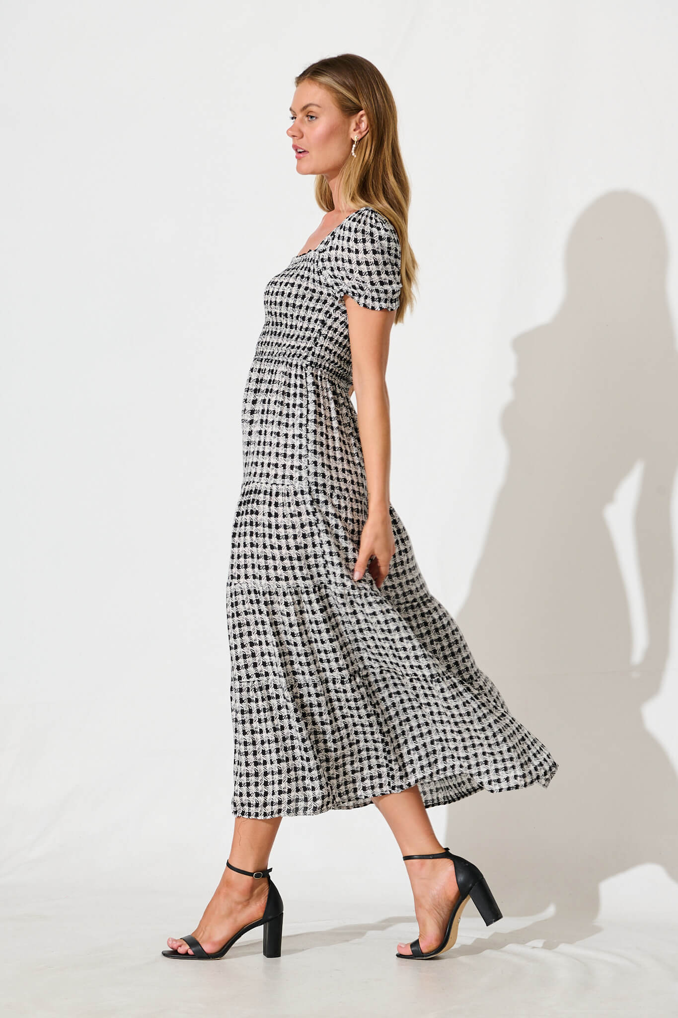 Take Me Out Maxi Dress in Black Gingham Check