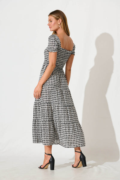 Take Me Out Maxi Dress in Black Gingham Check