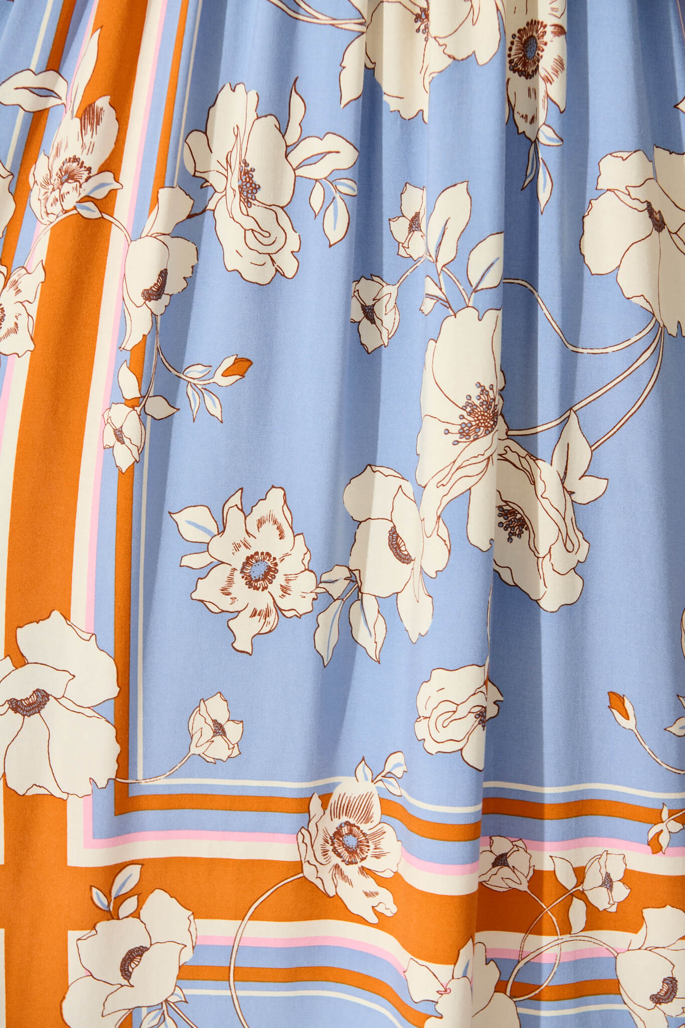 Evanston Maxi Dress In Blue with Cream Flower