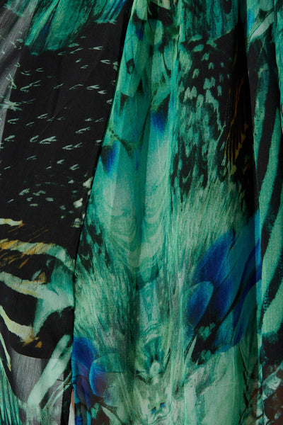 Kiss Me Halter Neck Maxi Dress in Green Multi Chiffon