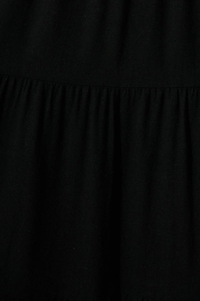 Estefani Maxi Sundress in Black Linen Blend