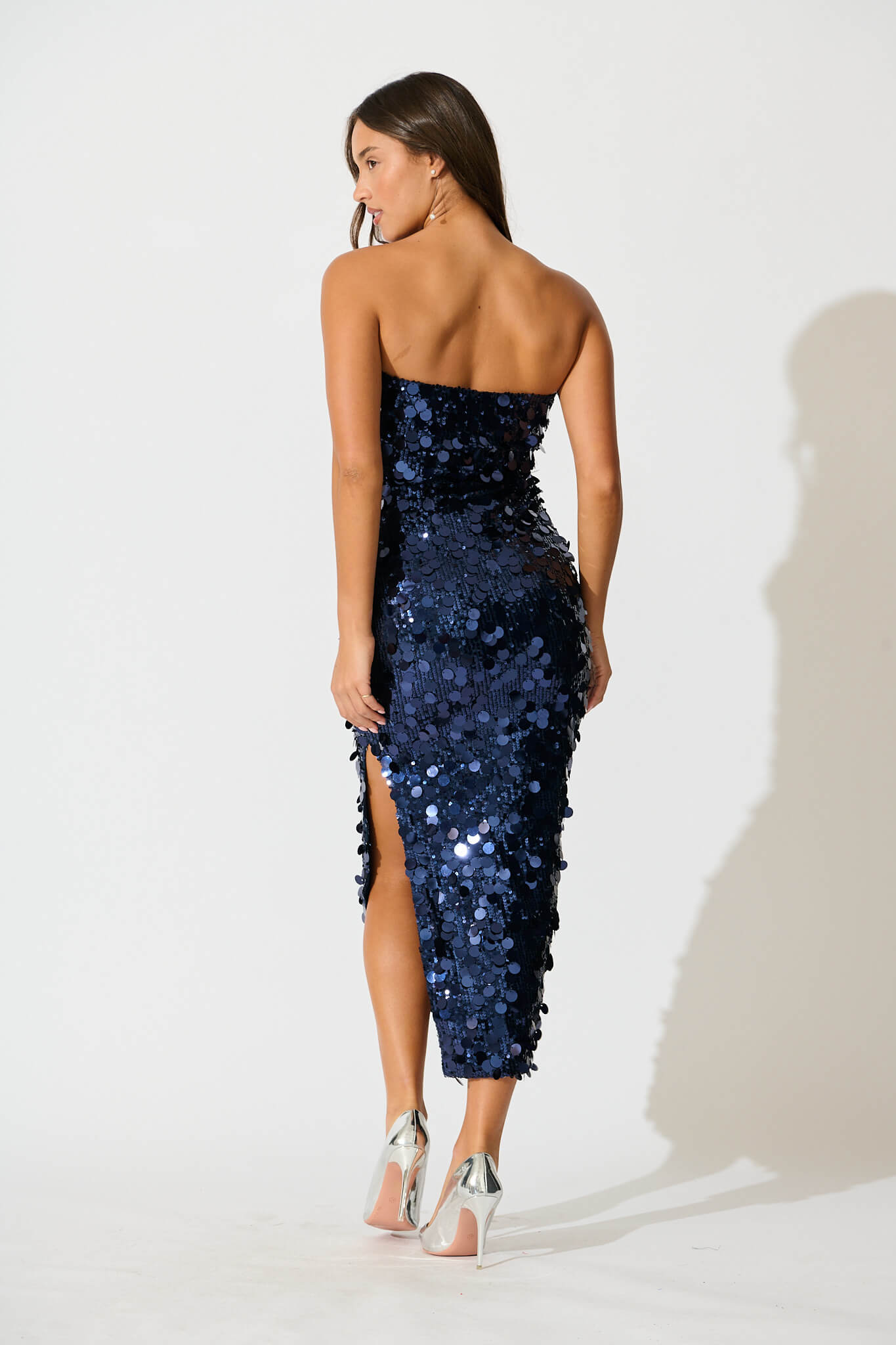 Nashi Maxi Dress in Midnight Blue Sequin