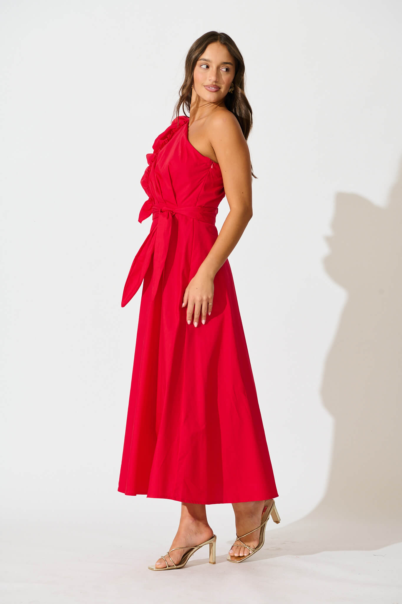 Irisa Maxi Dress in Red Cotton
