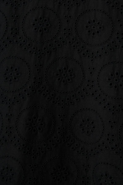 Duchess Maxi Dress In Black Broderie Cotton