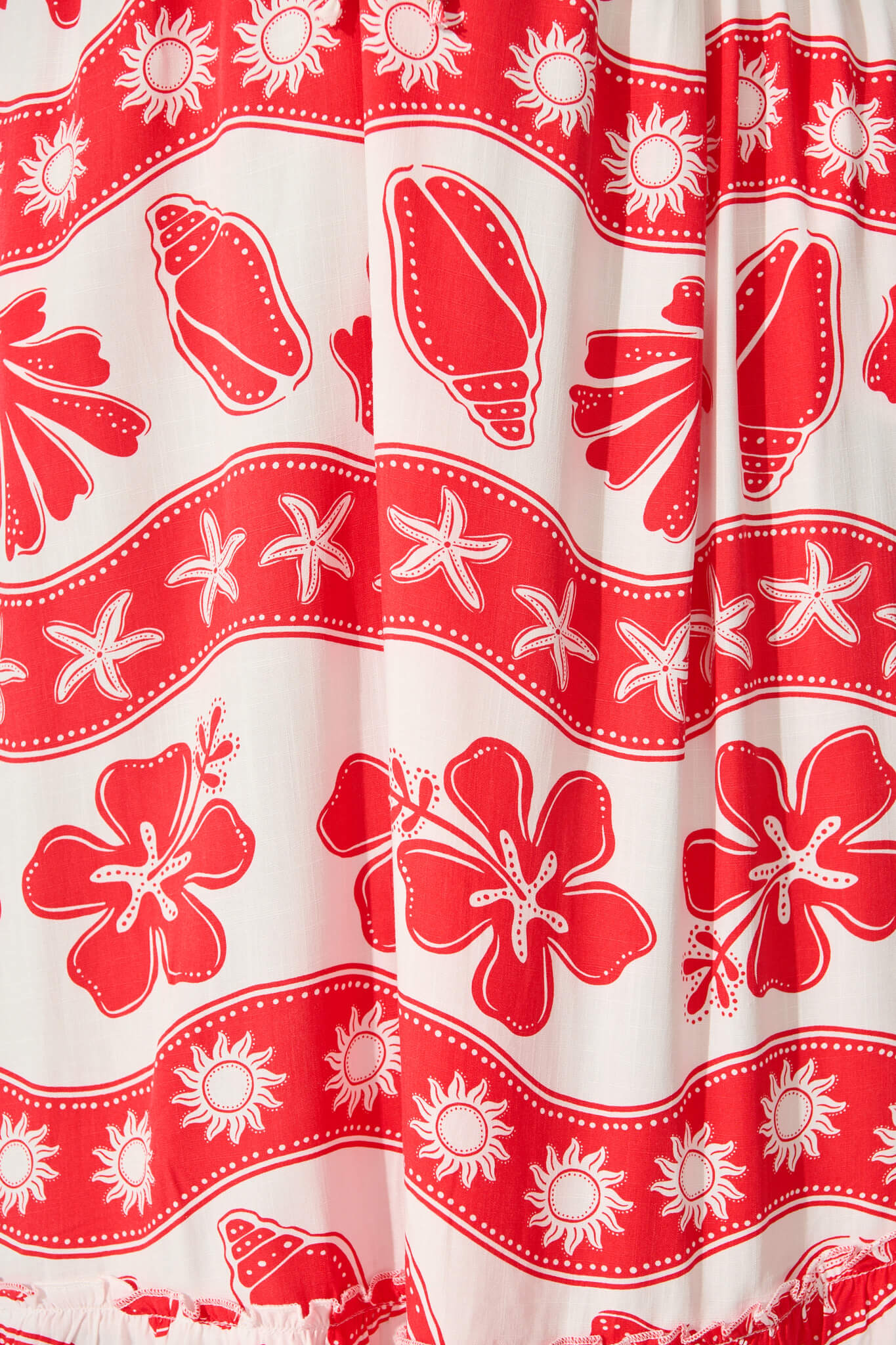 Coverdale Maxi Dress in Red with White Print