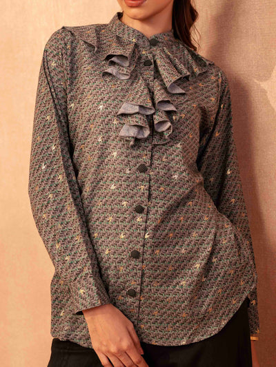 Gray green printed Female Exclusive shirt