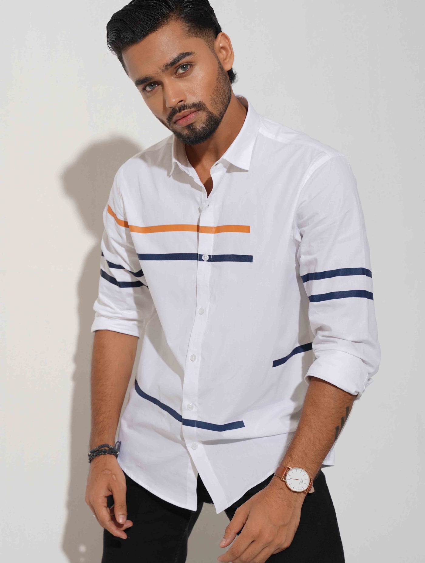 White chest stripe contrast full sleeve