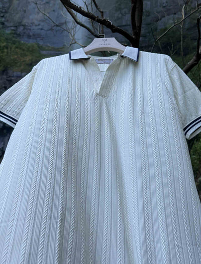 Off-white Texture Premium Polo