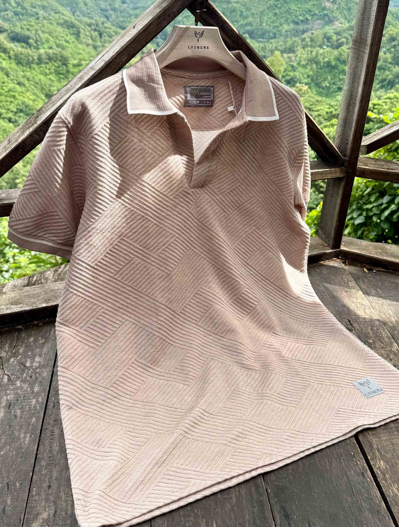 Almond Brown Texture Premium Polo
