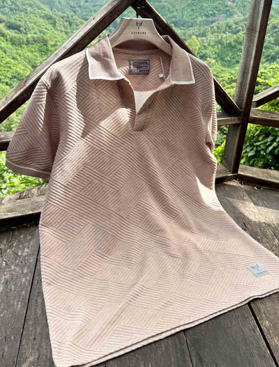 Almond Brown Texture Premium Polo