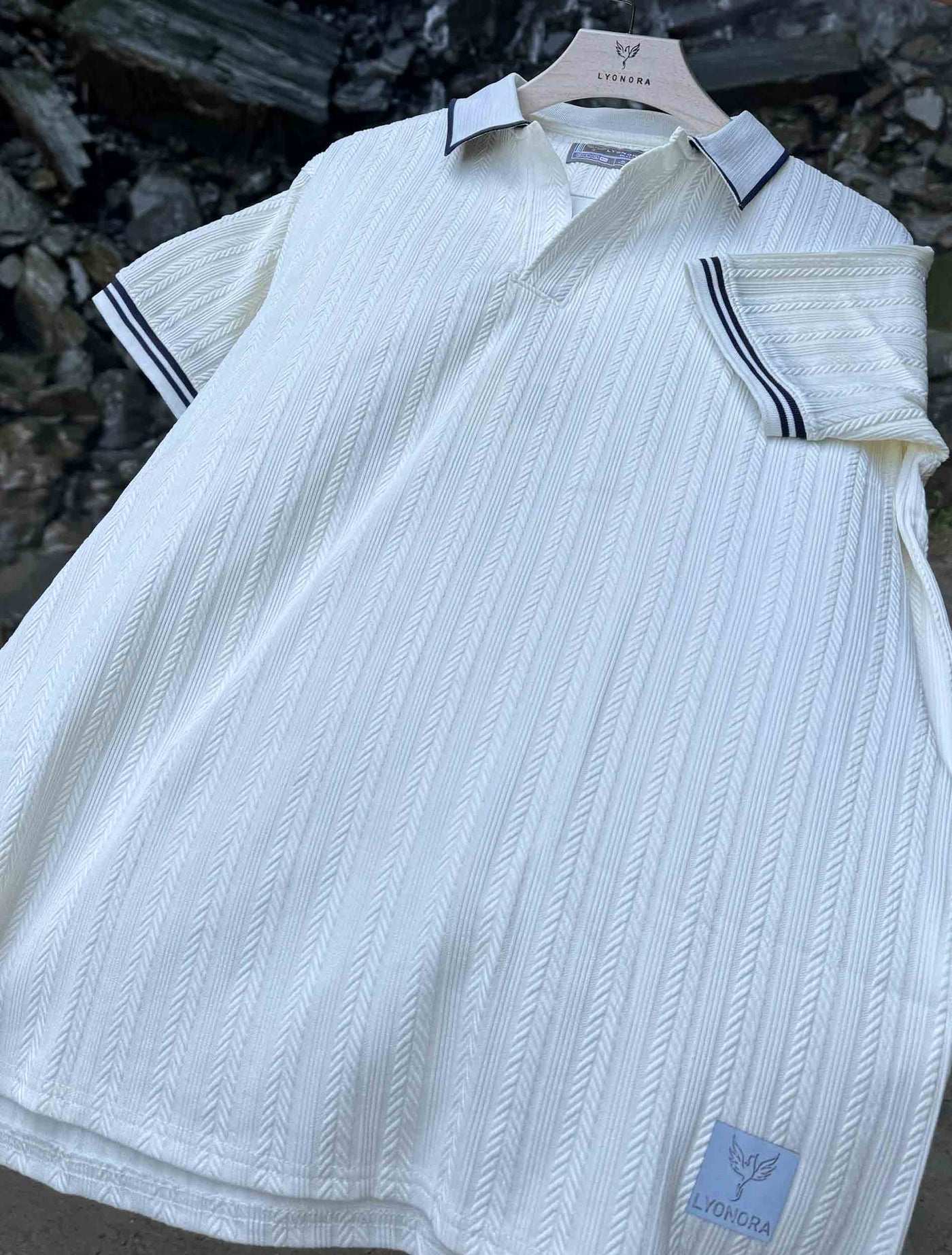 Off-white Texture Premium Polo