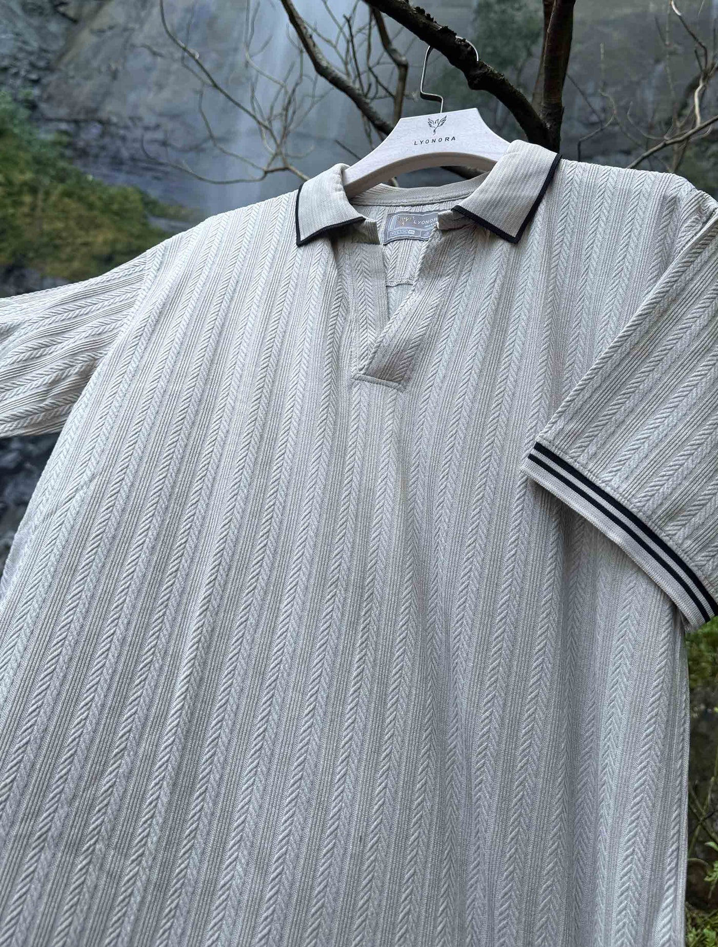 Titanium Grey Texture Premium Polo