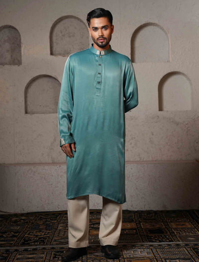 Sea Blue Embroidery premium Panjabi