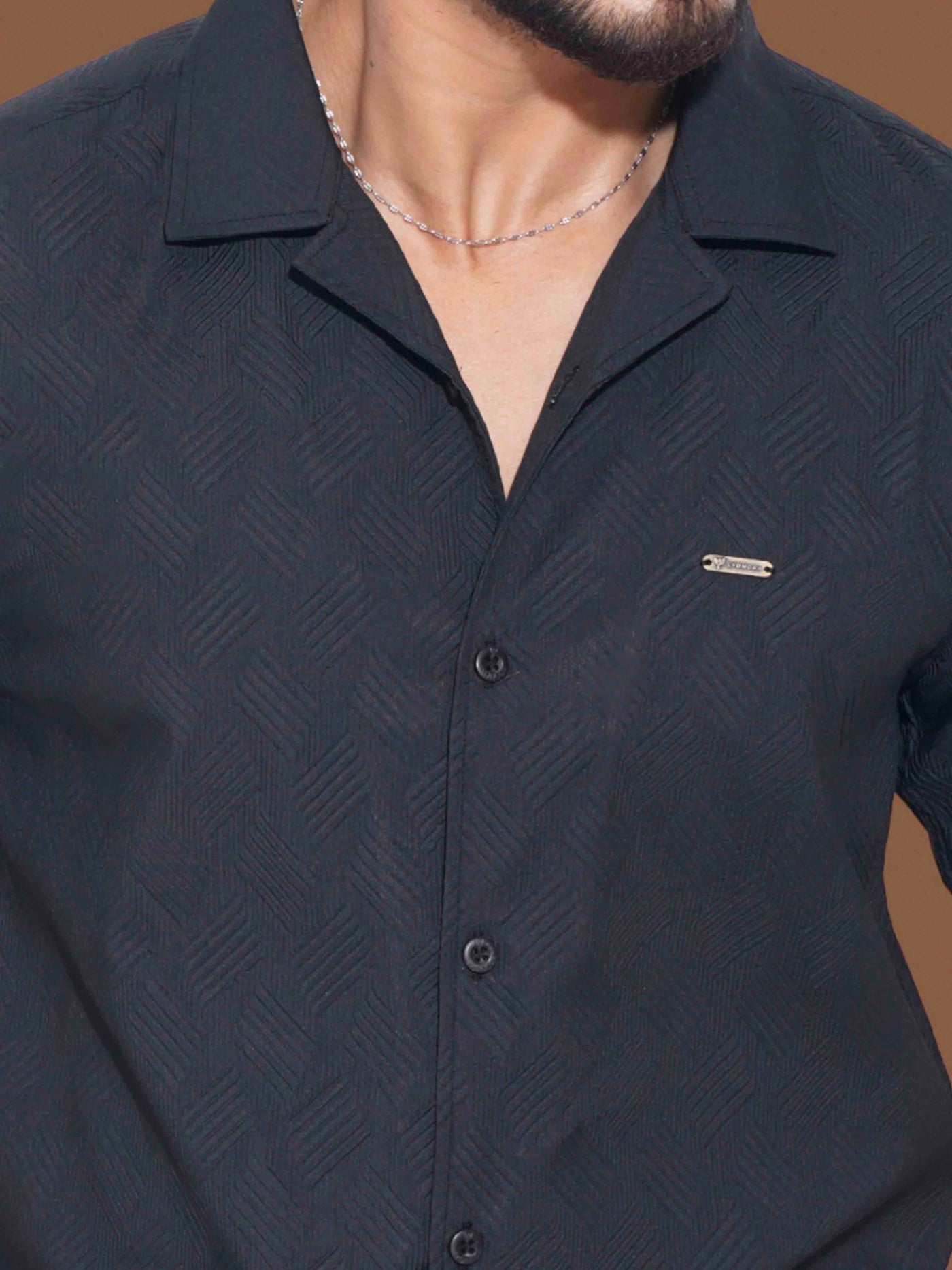 Black texture premium havana shirt