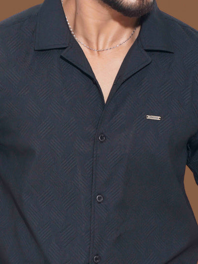 Black texture premium havana shirt
