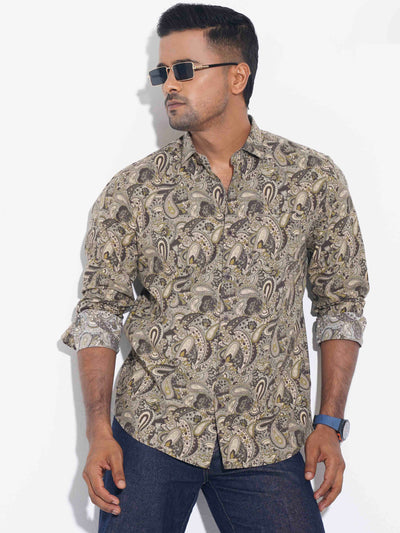 Dark Olive - Base Sankha Printed Premium Full sleeve Shirt
