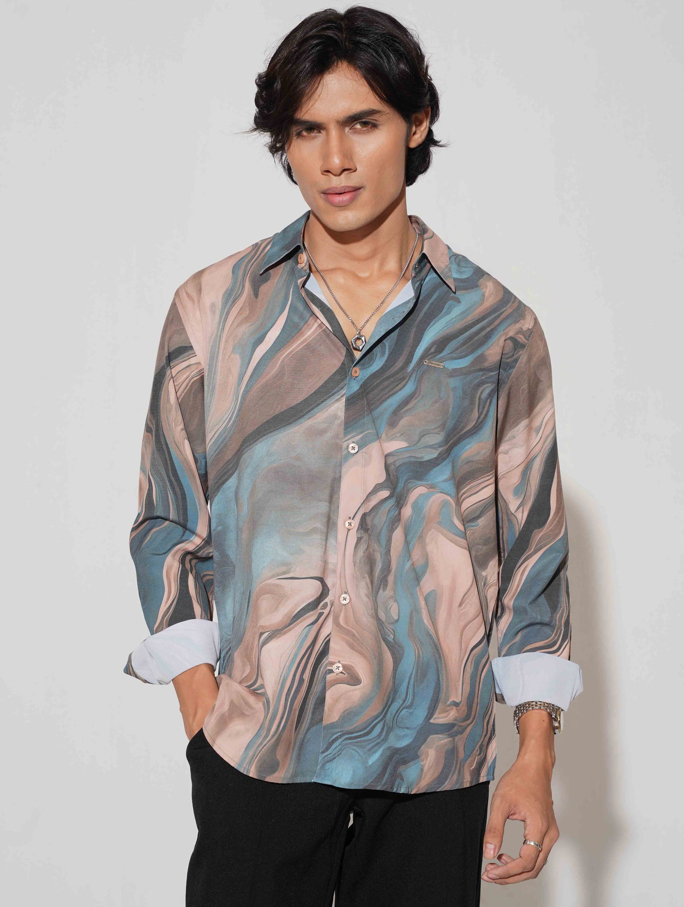 Sea green icecream printed full sleeve