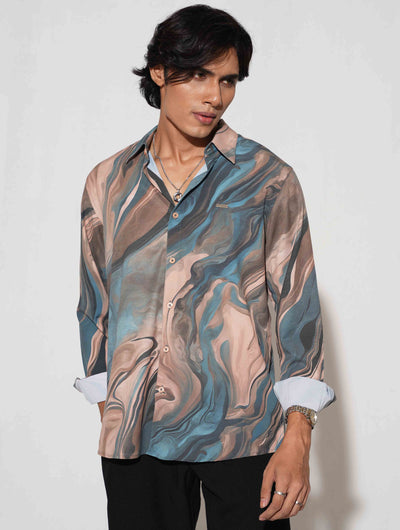 Sea green icecream printed full sleeve