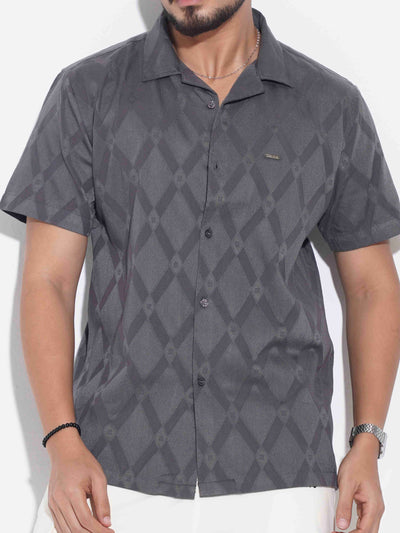 Gray texture fancy cotton havana shirt