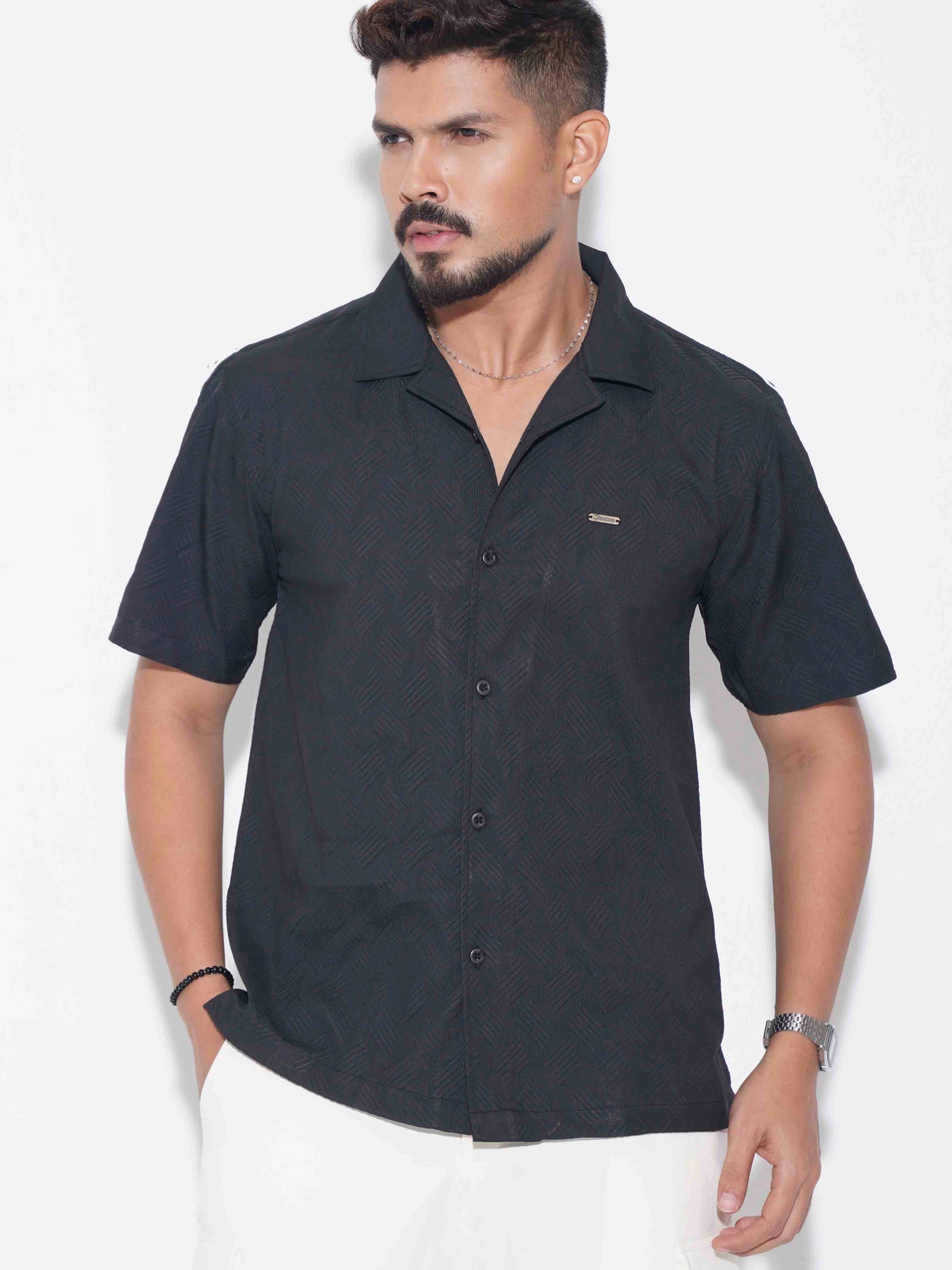 Black texture premium havana shirt