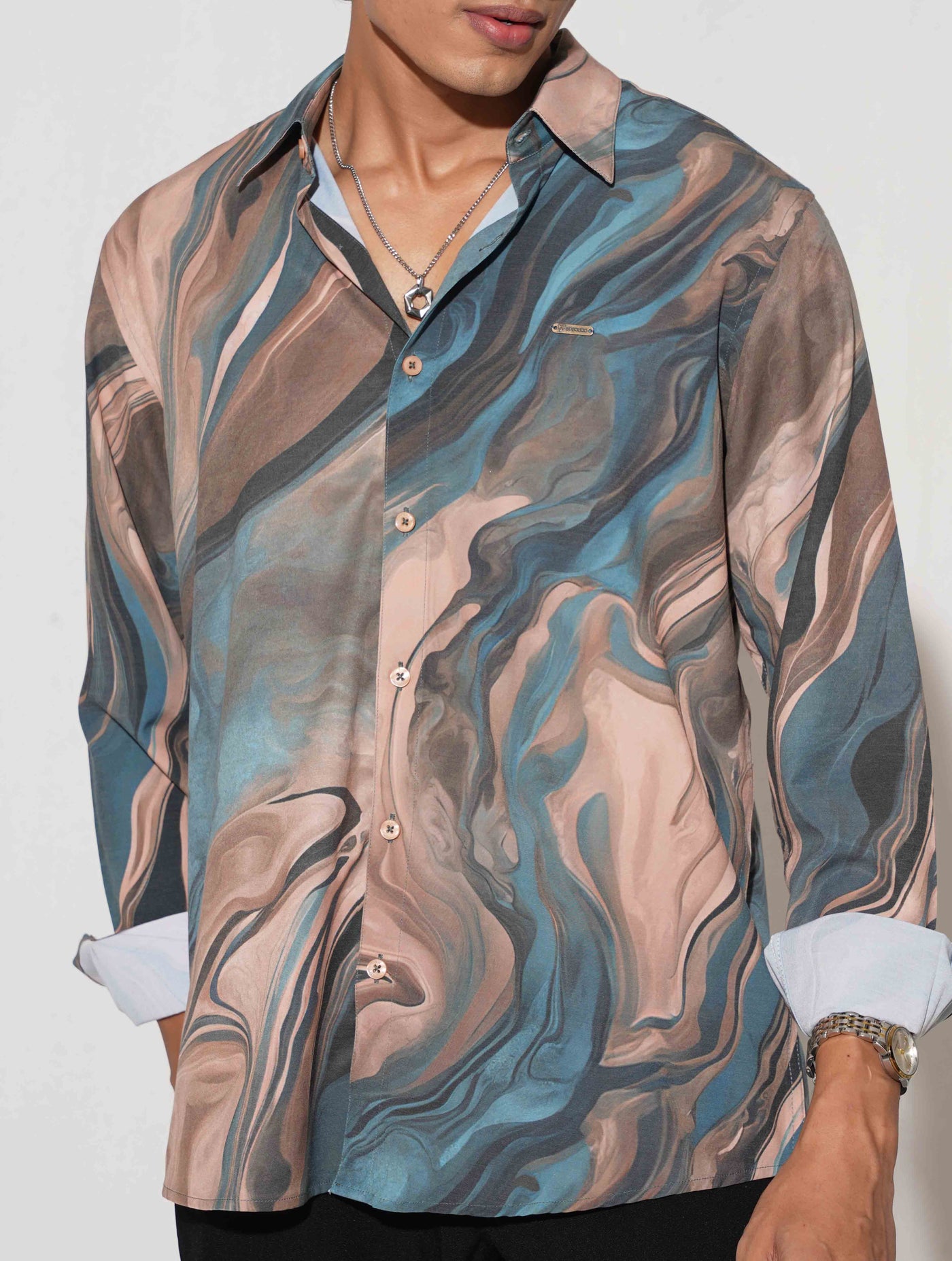 Sea green icecream printed full sleeve