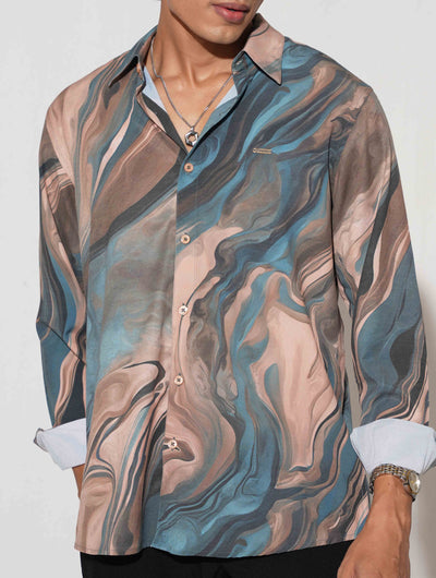 Sea green icecream printed full sleeve