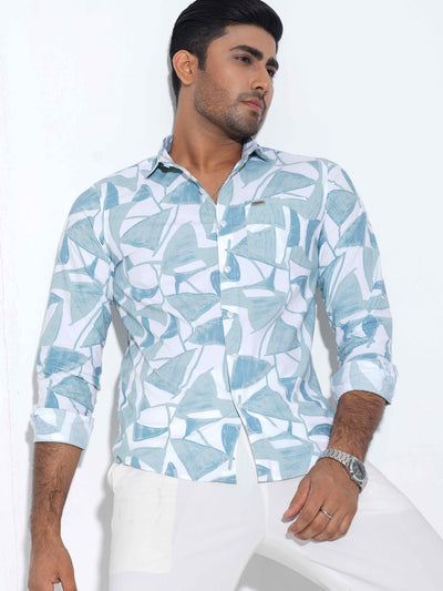Paste White Printed Viscos Premium Full sleeve Shirt
